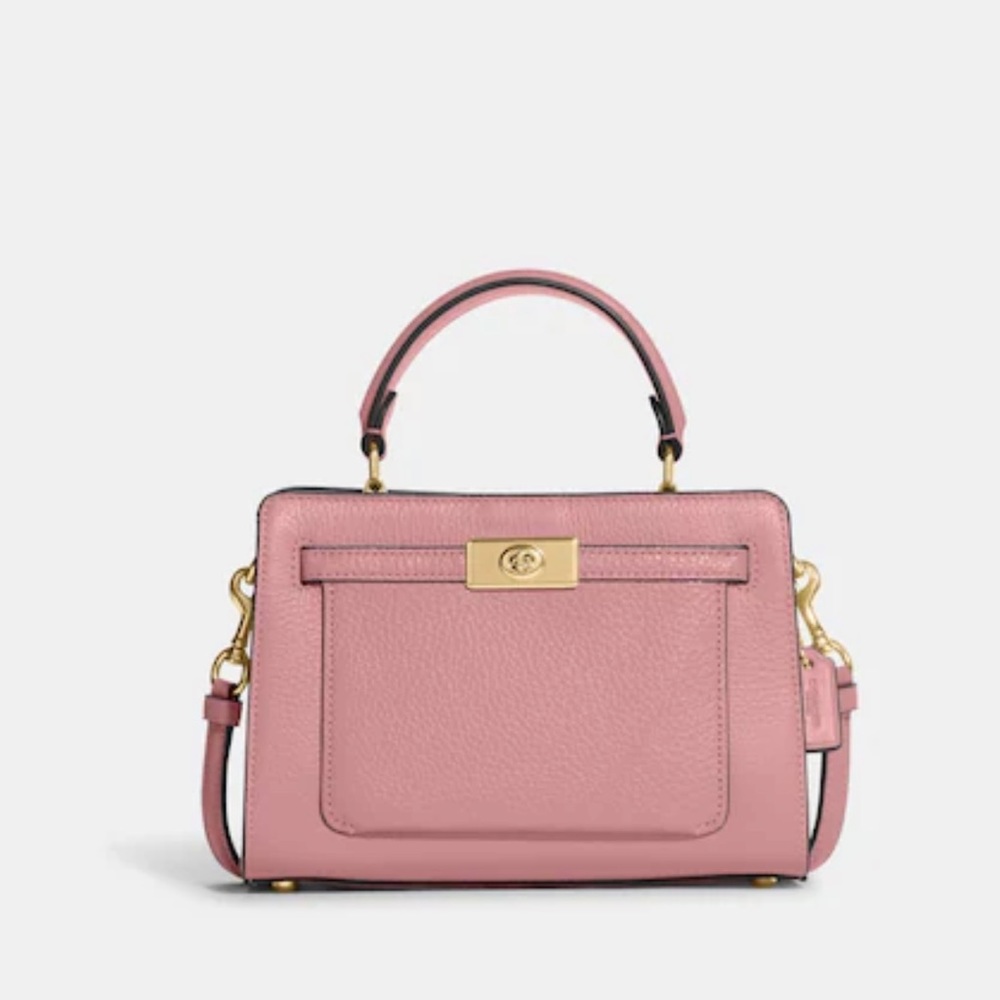Coach Pink Pebbled Leather Top-Handle Crossbody Bag